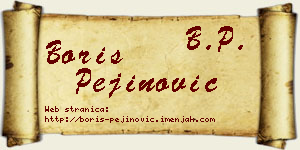 Boris Pejinović vizit kartica